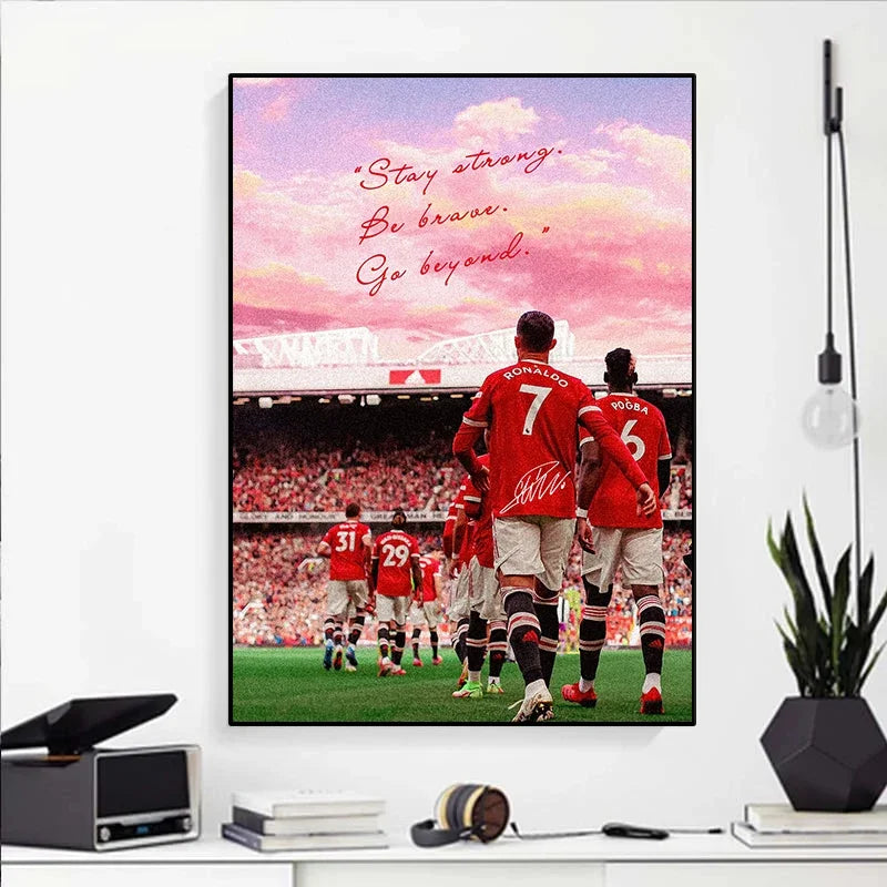 Affiche Toile Portrait Joueur de Football Style Moderne — Décoration Murale Salon