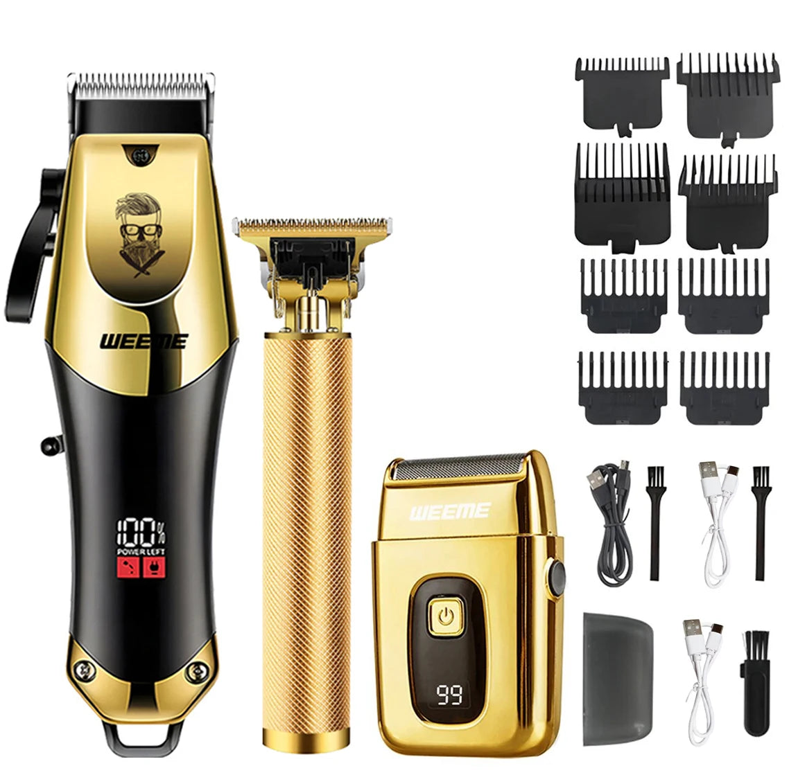 Tondeuse à cheveux électrique vintage pour homme — tondeuse barbe rechargeable, kit nez, cadeau