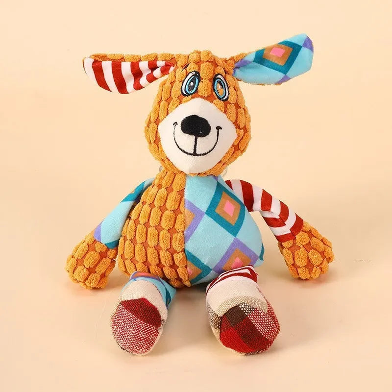 Jouet en peluche pour chien, mignon renard, éléphant, résistant aux morsures, interactif, grinçant, jouet à mâcher, nettoyage des dents de chien, poupée sonore, jouet à mâcher