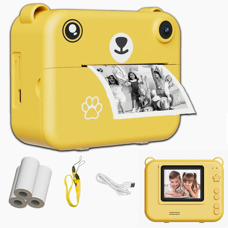 Cámara digital para niños, fotografía de impresión instantánea, grabadora de vídeo HD 1080P, miniprinter térmica, regalos educativos de cumpleaños