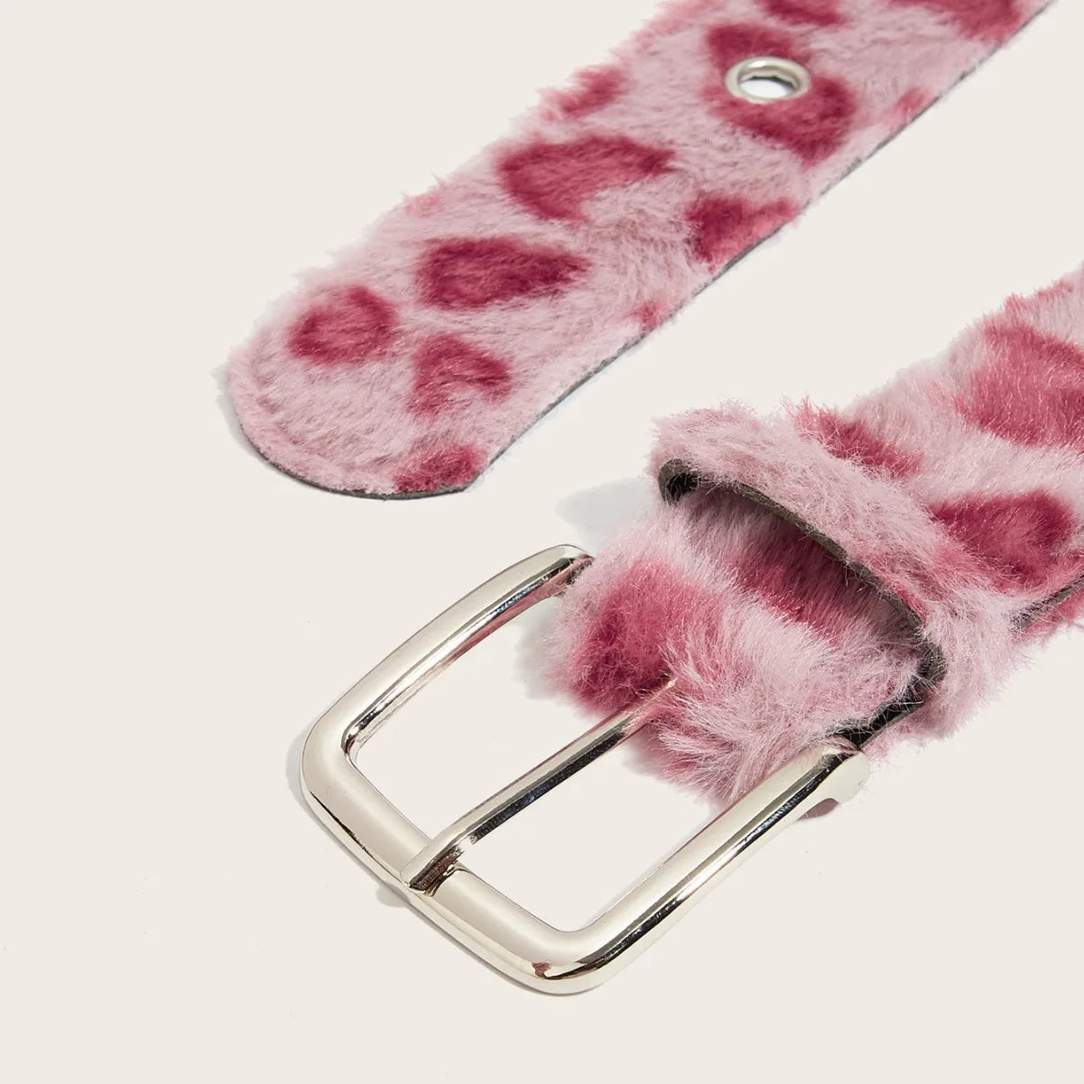 Cinturón de felpa rosa para mujer, estilo Y2k, accesorios versátiles para jeans, hebilla de aguja de PU