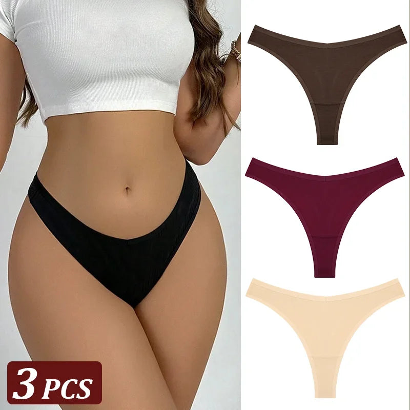 String Sans Couture Coton Femme — Lot de 3 Pièces Confort Quotidien