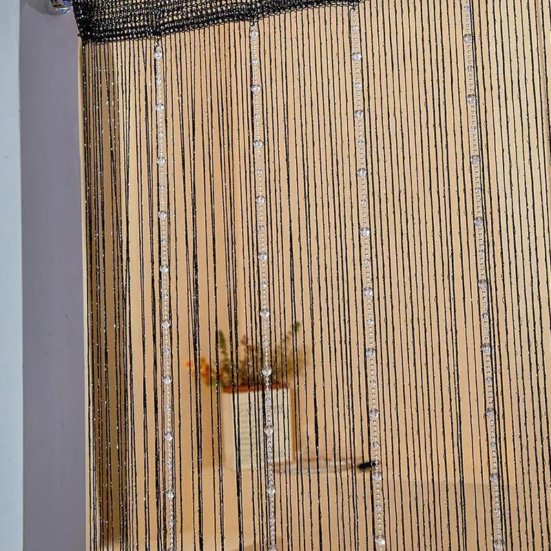 Cortina de cuentas de cristal, 100cm x 200cm, para salón, puerta, pared, ventana, biombo, borla