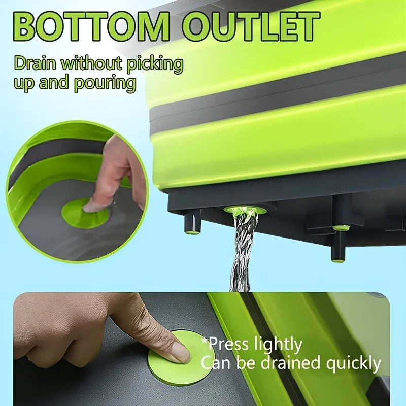 Bassin portable gain de place avec évier intégré et fonction de rangement - Parfait pour le camping en plein air, les voyages, la maison, bassin pliable