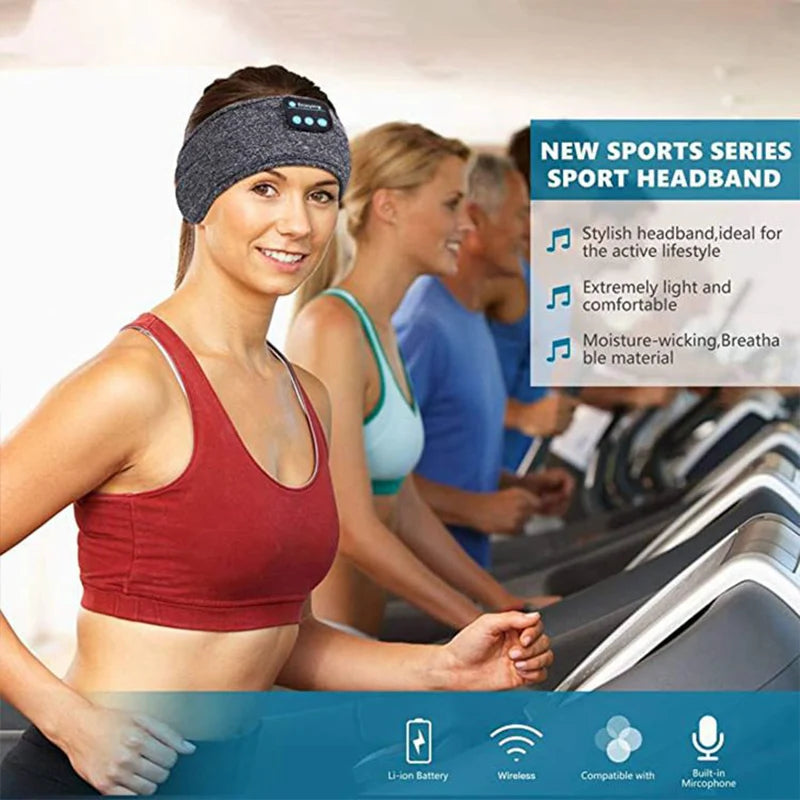 Écouteurs sans fil Bluetooth, bandeau de couchage, casque de musique, doux, élastique, confortable, bandeau de sport, casque de musique