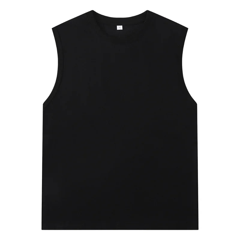 Nouveau débardeur basique en coton solide 180g pour homme 2026 – T-shirt sans manches Athleisure Fitness Décontracté pour homme