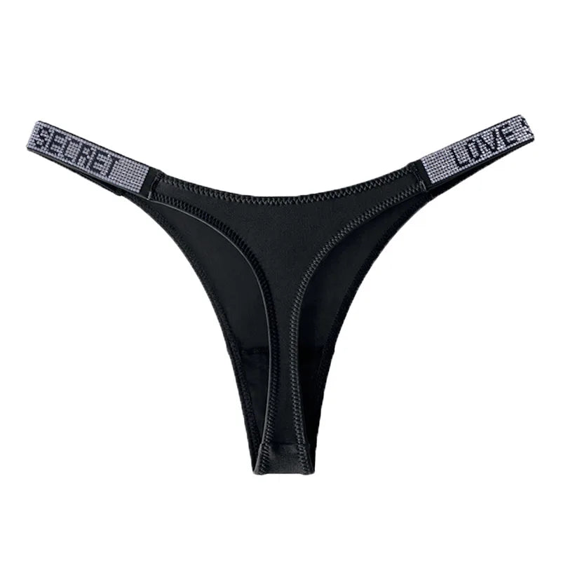 Culotte Taille Basse Strass & Diamants — String Sport Femme S-XL