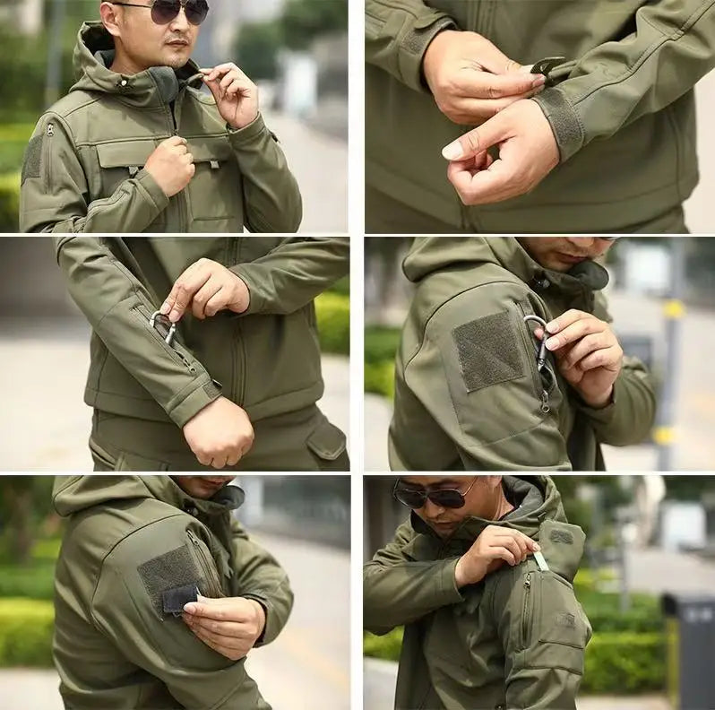 Vestes polaires de Combat militaire tactique d'hiver pour hommes, manteau chaud de randonnée en plein air, Camping, escalade, multi-poches, Trekking décontracté