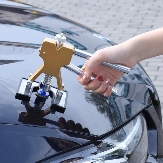 Car Body Plastic Puller Kit, Paintless Dent Metal Sheet Repair Tools for Removing Hail Pits, Multi-Size Hot Suction Cup Set