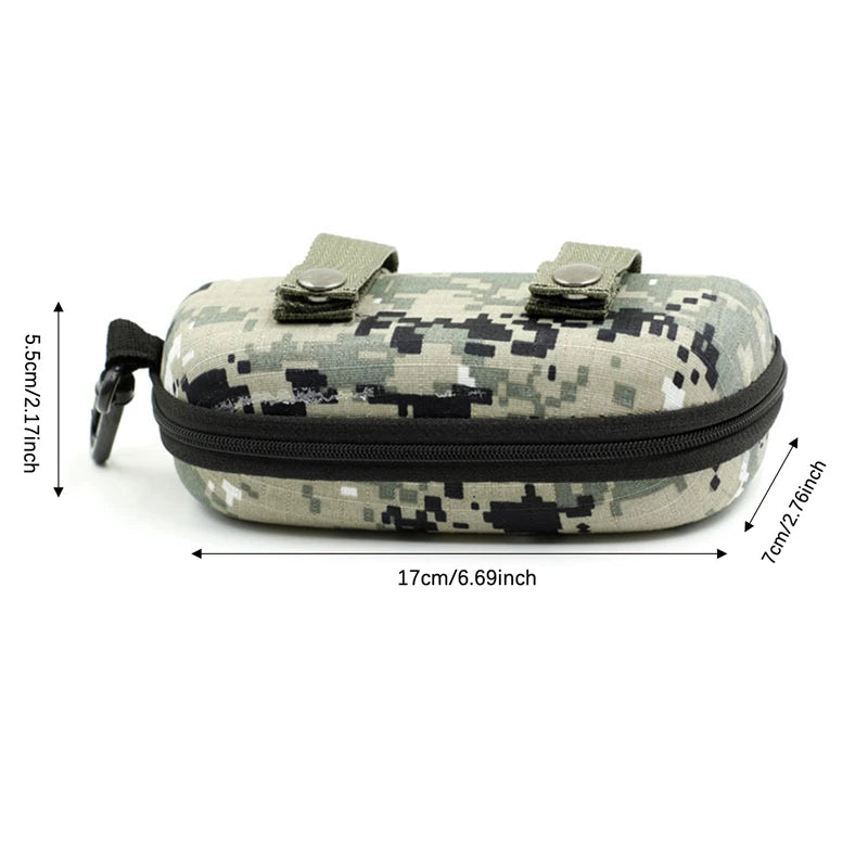 Étui à lunettes de Camouflage, boîte à fermeture éclair pour Sports de plein air, étui épais Anti-stress pour lunettes de soleil, boîte de rangement militaire Portable pour lunettes
