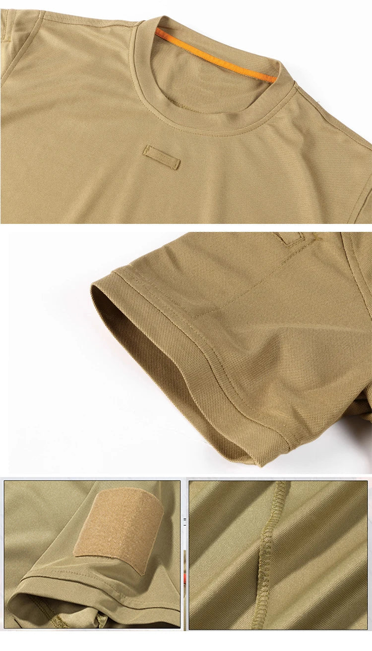 T-Shirt d'été à col rond pour hommes, séchage rapide, respirant, tactique, Camping, Trekking, randonnée, escalade, Sport à séchage rapide