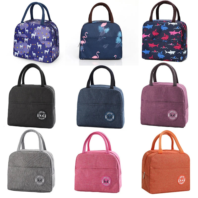 Sac à lunch en toile isotherme portable pour femmes et enfants, motif fonctionnel, glacière, nourriture thermique, sacs de pique-nique