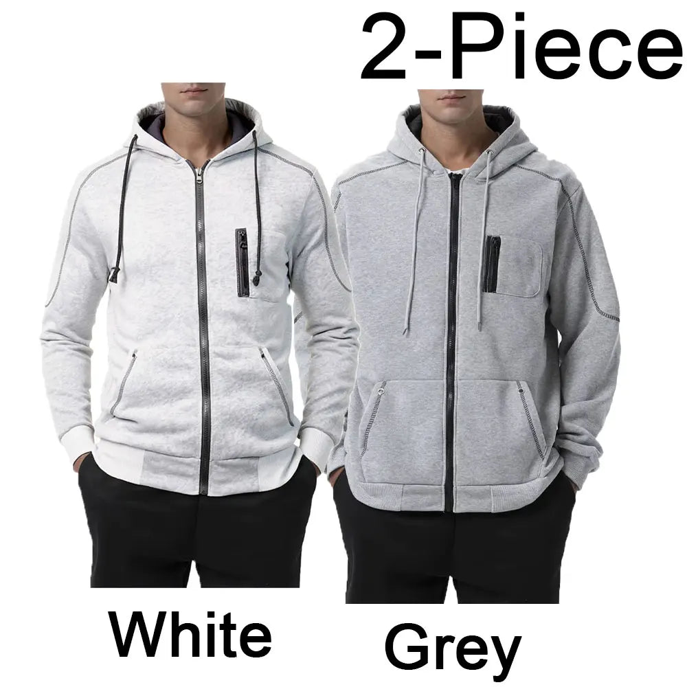 Sudadera con capucha para hombre negra, blanca, verde militar, roja, con bloques de color, polar, fresca, informal, ropa de invierno, prendas de vestir, sudaderas con capucha