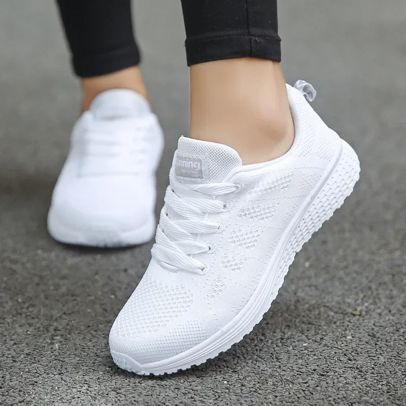 Zapatillas de mujer, zapatillas de moda para mujer, zapatillas deportivas para mujer, zapatos de diseñador, zapatos de mujer blancos, zapatos planos casuales para mujer, zapatillas deportivas