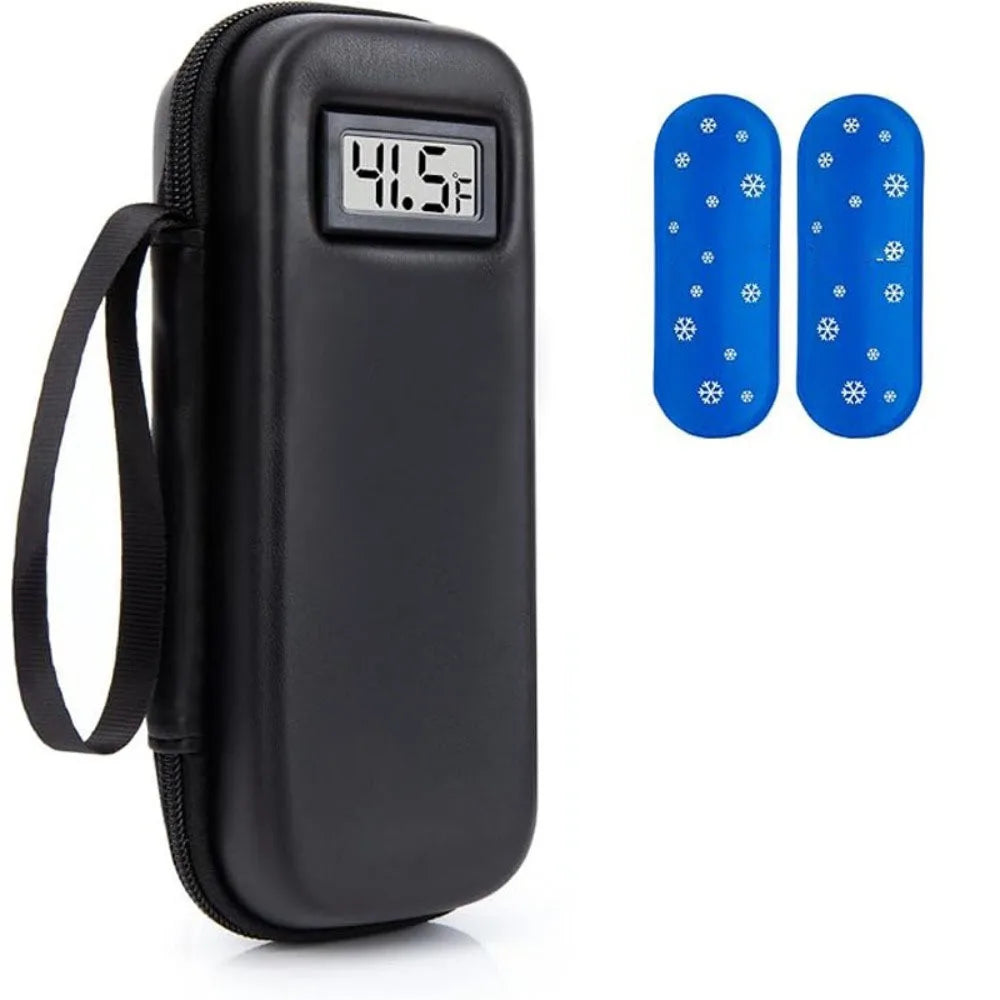 Étui de voyage pour refroidisseur d'insuline, sac de refroidissement étanche avec affichage de thermomètre, sac de rangement de médicaments pour diabétiques