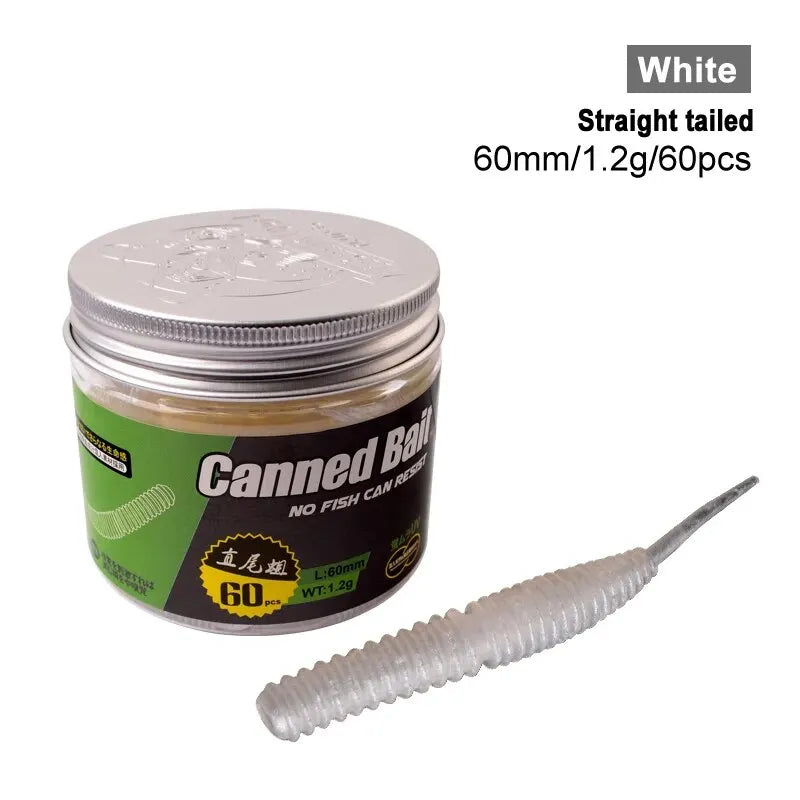 60 pièces 1.2g 6cm leurre de pêche Mini ver souple crevette Jerkbait poisson océan roche leurre bar odeur de poisson souple Swimbait appât souple Pesca