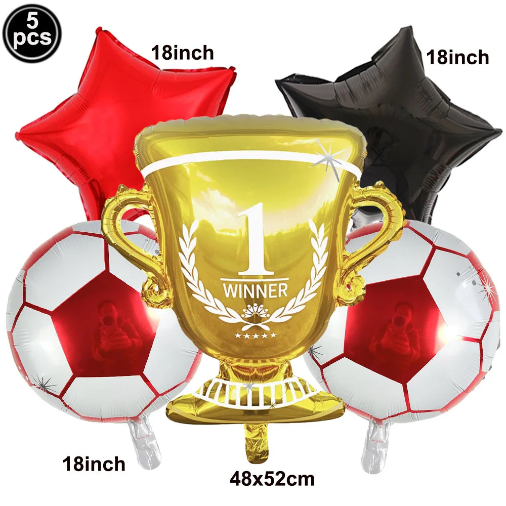 Ballons Aluminium Thème Football — Décoration Fête Anniversaire & Baby Shower Enfant