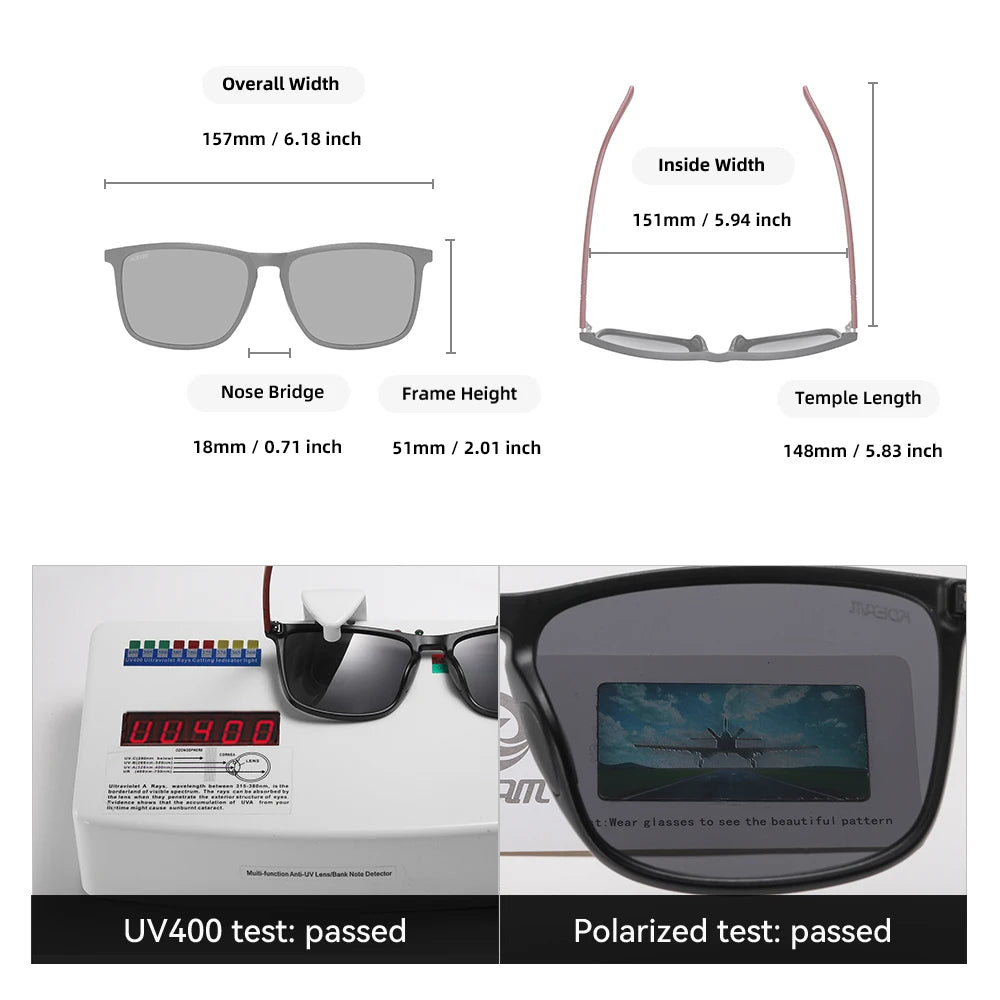 Lunettes de soleil polarisées XL — sport, protection UV400, grand cadre, hommes et femmes