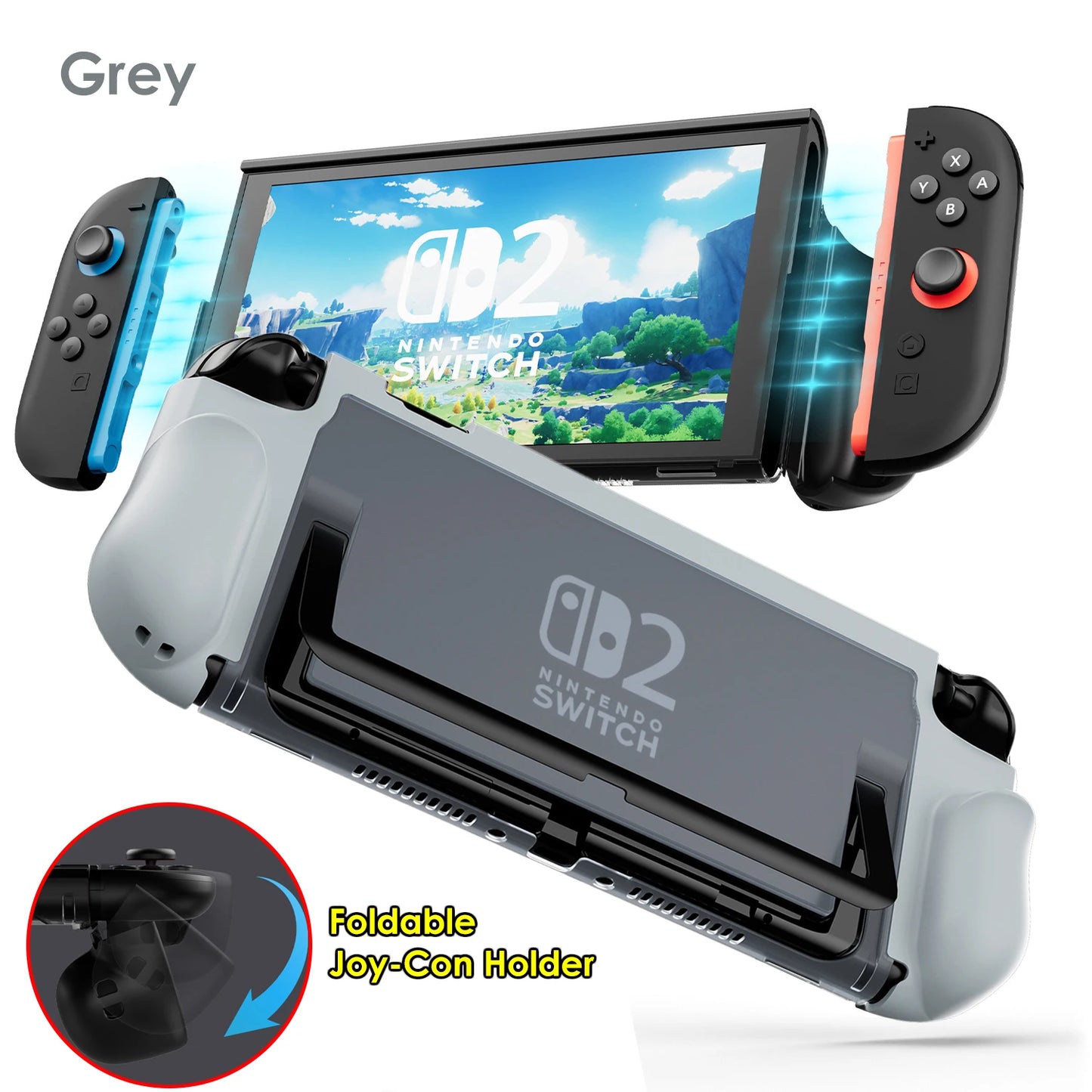 Protective Case for Switch 2 (2025), NS 2, TPU Protective Cover, Anti-Scratch, Shock Absorption, Ergonomic Grip Design for NS2
