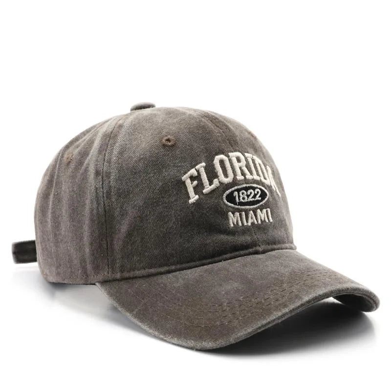 Men Women Embroidered Letter Baseball Cap Vintage Fashion Solid Adjustable Outdoor Sports Snapback Hat Distressed Gorras