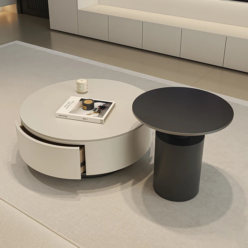 Luxury Minimalist Acrylic Round Living Room Coffee Table for Girls, Restaurant Coffee Table, Book Table