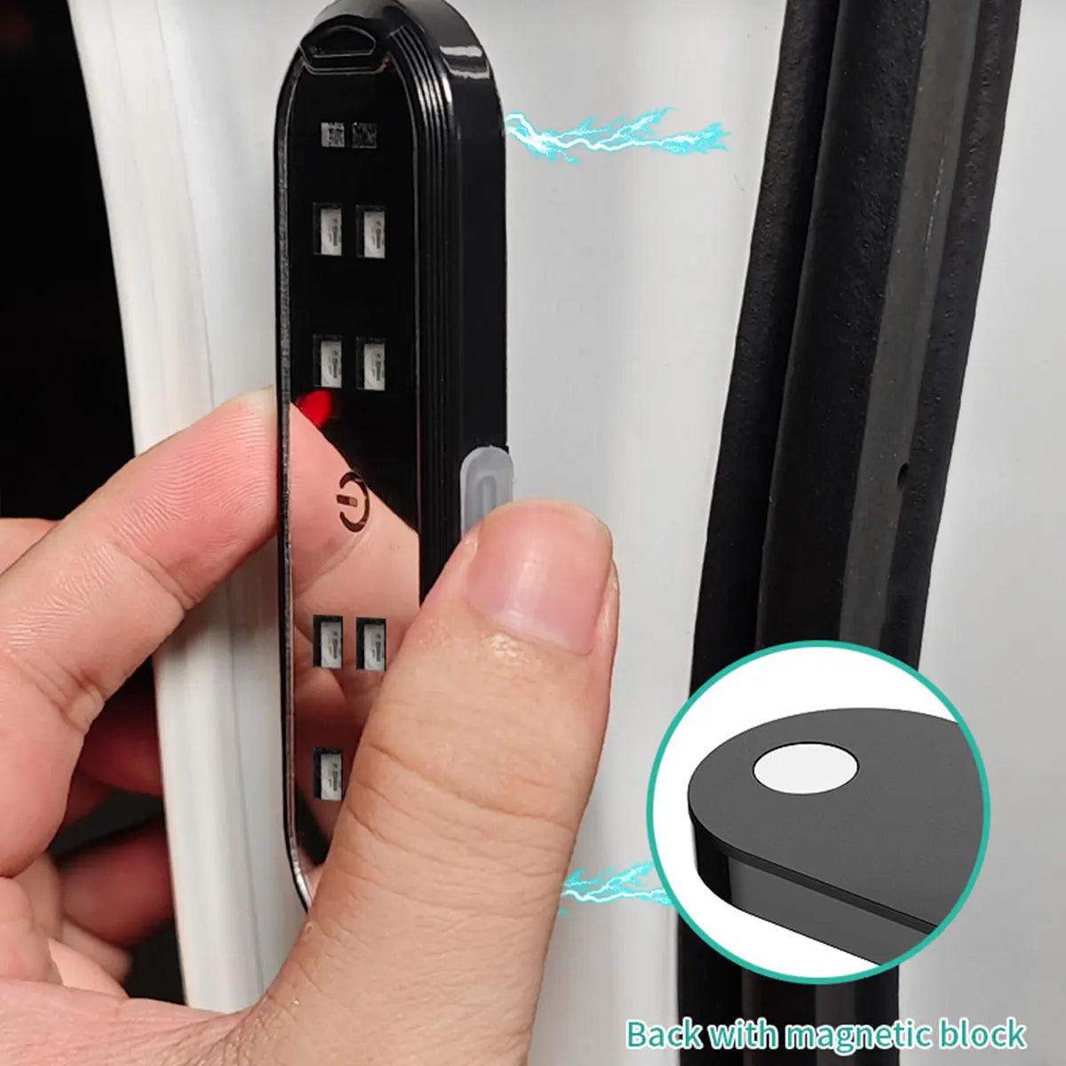 2 piezas Luces LED para puerta de coche RGB LED inalámbricas luces de advertencia USB de bienvenida proyector de umbral magnético lámpara de ambiente para coche