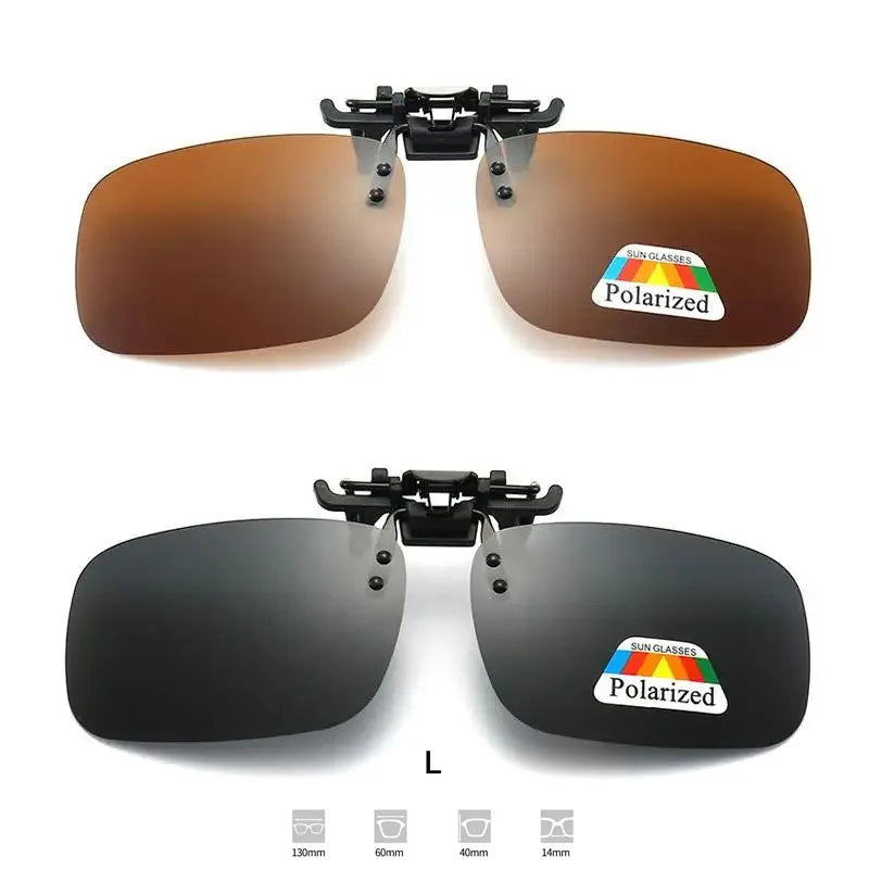 Lunettes de soleil polarisées à lentilles grises, 4 couleurs, Clip rabattable UV 380, pour la conduite, la pêche, la Vision nocturne
