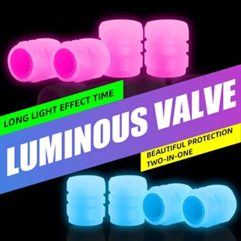 8 pièces Valve lumineuse moto vélo vélo voiture roue pneu moyeu capuchon Fluorescent nuit brillant lumineux Valve tige bouchons décor