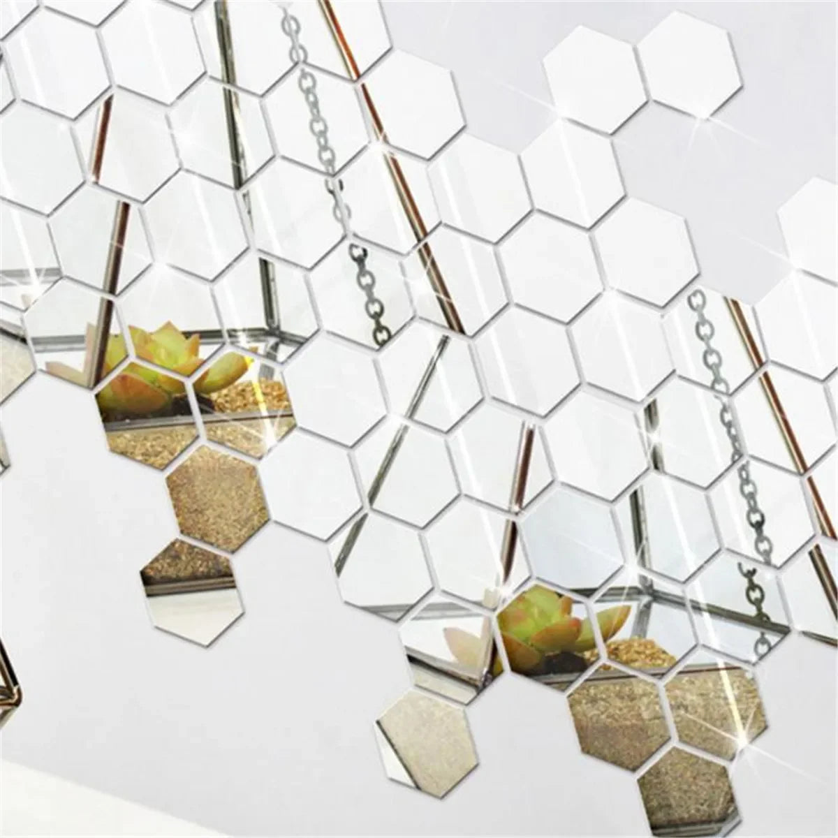 Autocollants muraux en miroir hexagonaux 6/12 pièces, autocollants en miroir acrylique 3D DIY, autocollants adhésifs amovibles, décoration de salon, salle de bain, maison