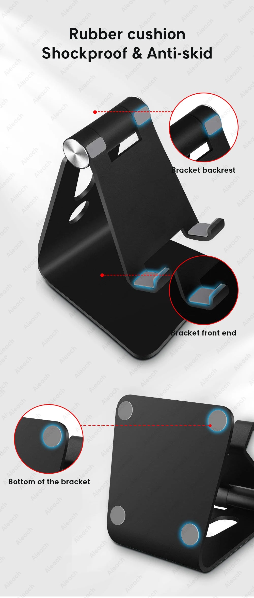 Support de tablette réglable en métal pour bureau — universel, 7 à 11 pouces, Android, iOS