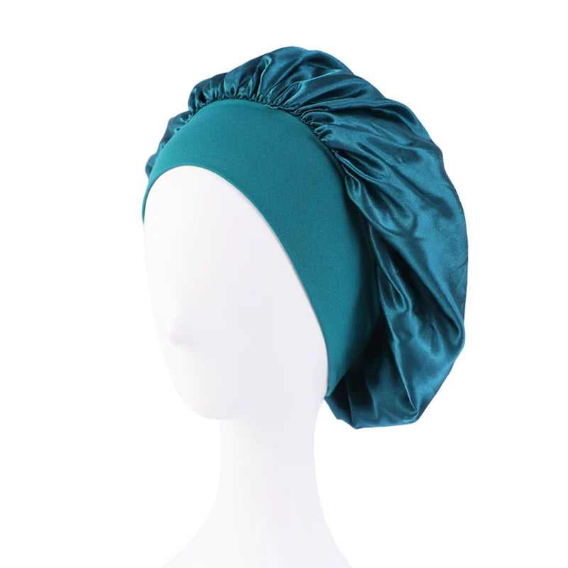 Bonnet de nuit en Satin à large bord, Bonnet soyeux, enveloppe de cheveux pour dormir, avec bande élastique souple, outil d'emballage des cheveux, nouvelle collection