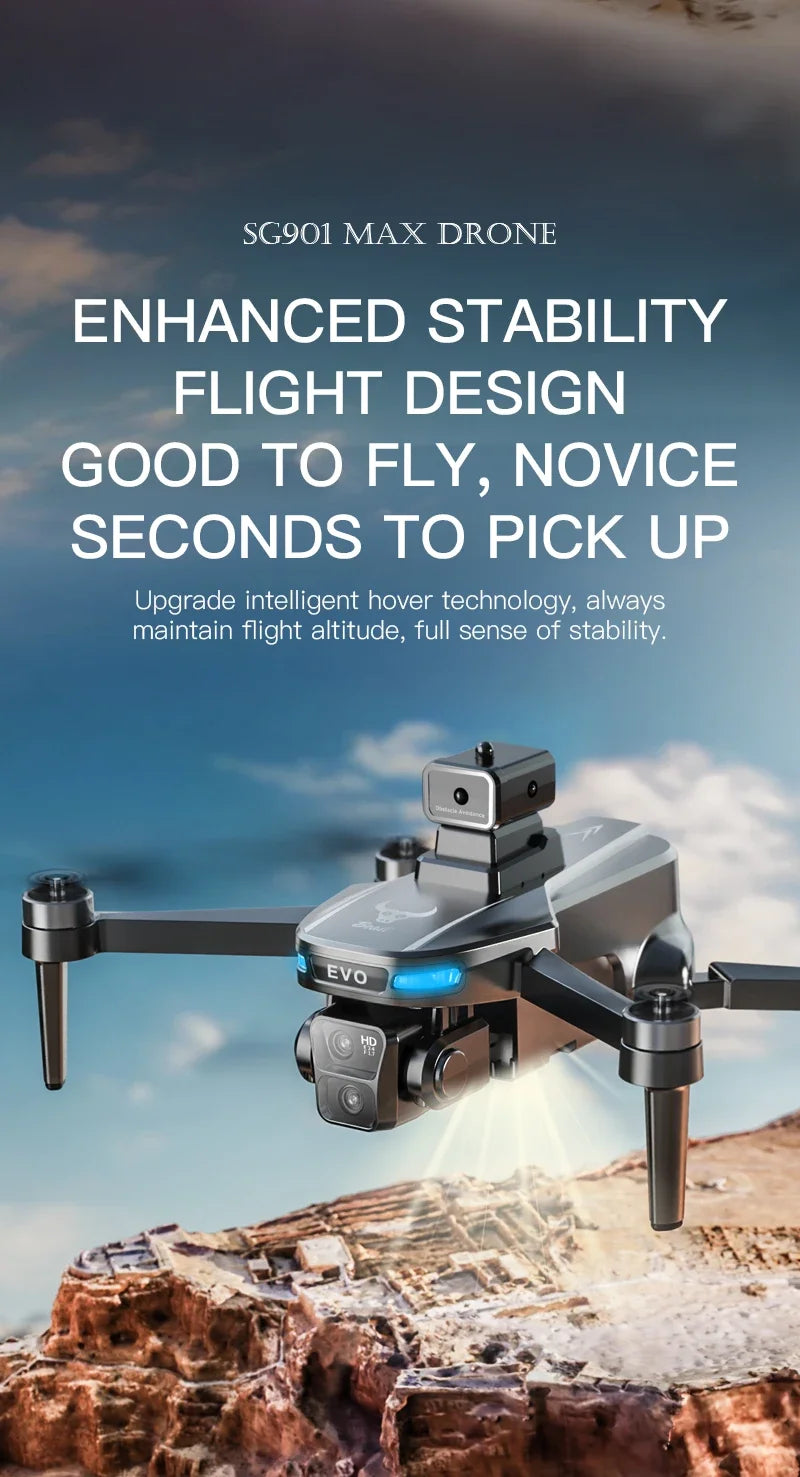 Dron profesional Lenovo SG901 MAX GPS 8K aéreo HD con evasión de obstáculos, control remoto de pantalla grande, dron plegable sin escobillas