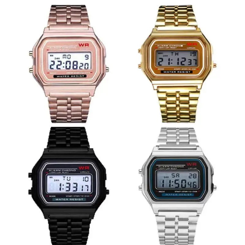 Stainless Steel Watch Bracelet Women's Watches Men's Watch Business Clock Multifunction LED Digital Sport Wristwatch Electronic Clock