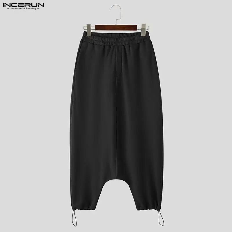 Pantalon ample streetwear pour hommes — couleur unie, taille élastique, jogger, décontracté, S-5XL