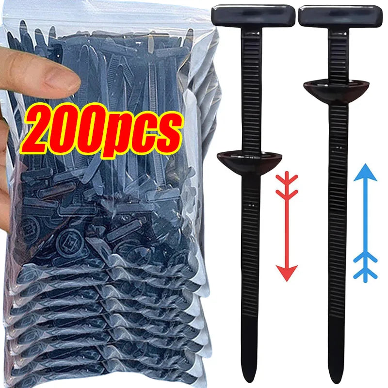 Universal Nylon Cable Tie Mount, Self-Fixing Screw, Replacement Clip for Car Fender, Engine Splash Guard, Secure Wire Management