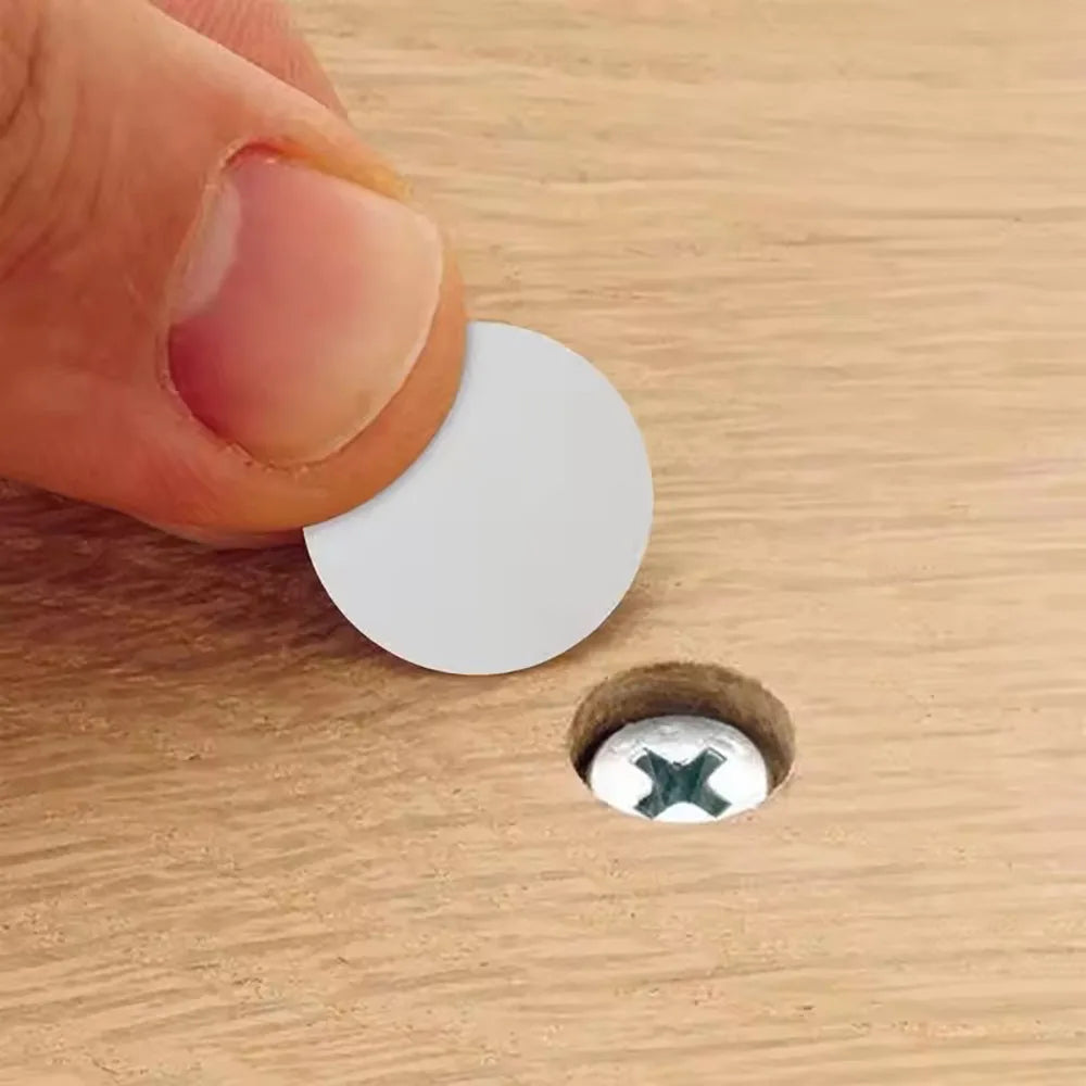 MELArt Self-Adhesive Screw Cap Cover for Wood Furniture, Hole Stickers, Wood Craft, Desk and Cabinet, Sticker Ornament, 54 pieces per set