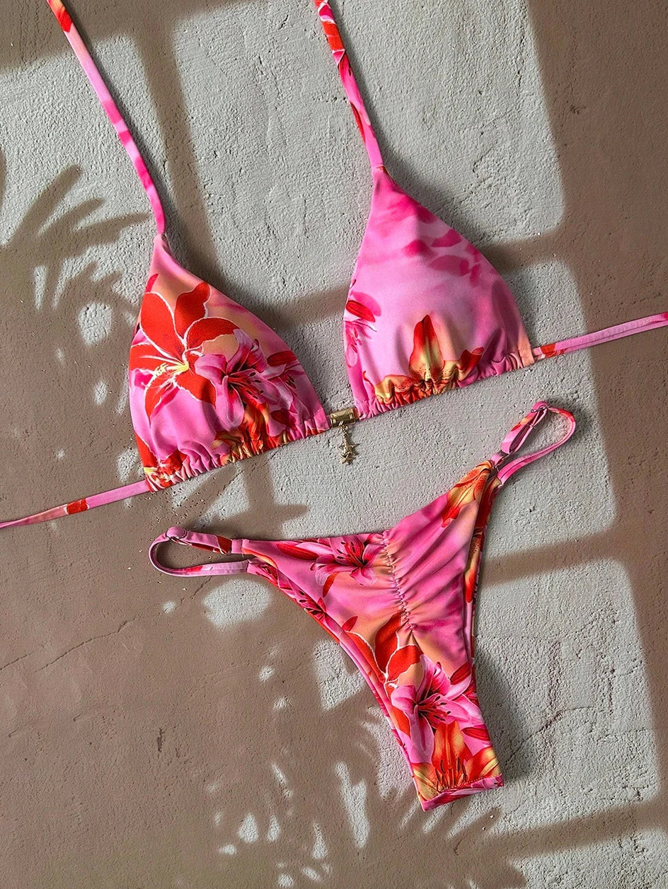 Micro bikini pour femmes, maillot de bain deux pièces, vêtements de bain pour femmes, maillot de bain 2026, sexy, imprimé léopard, push-up, string, ensembles de bikinis, vêtements de plage, été