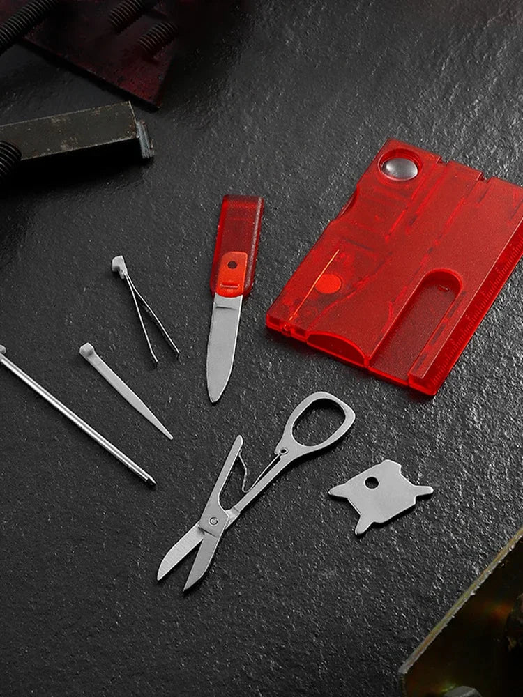 Multi-outils de poche Ultra fins 12 en 1, format carte de crédit, Camping en plein air, randonnée, équipement de survie, équipement EDC, cadeau