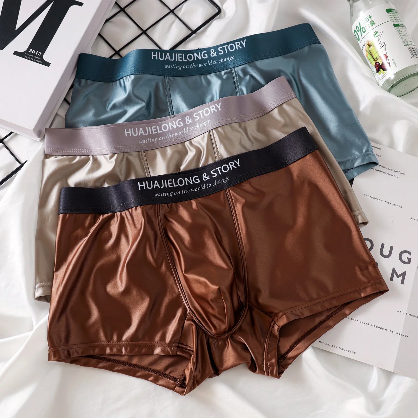 Boxer Satin Soie Homme — Respirant, Mince & Sans Couture