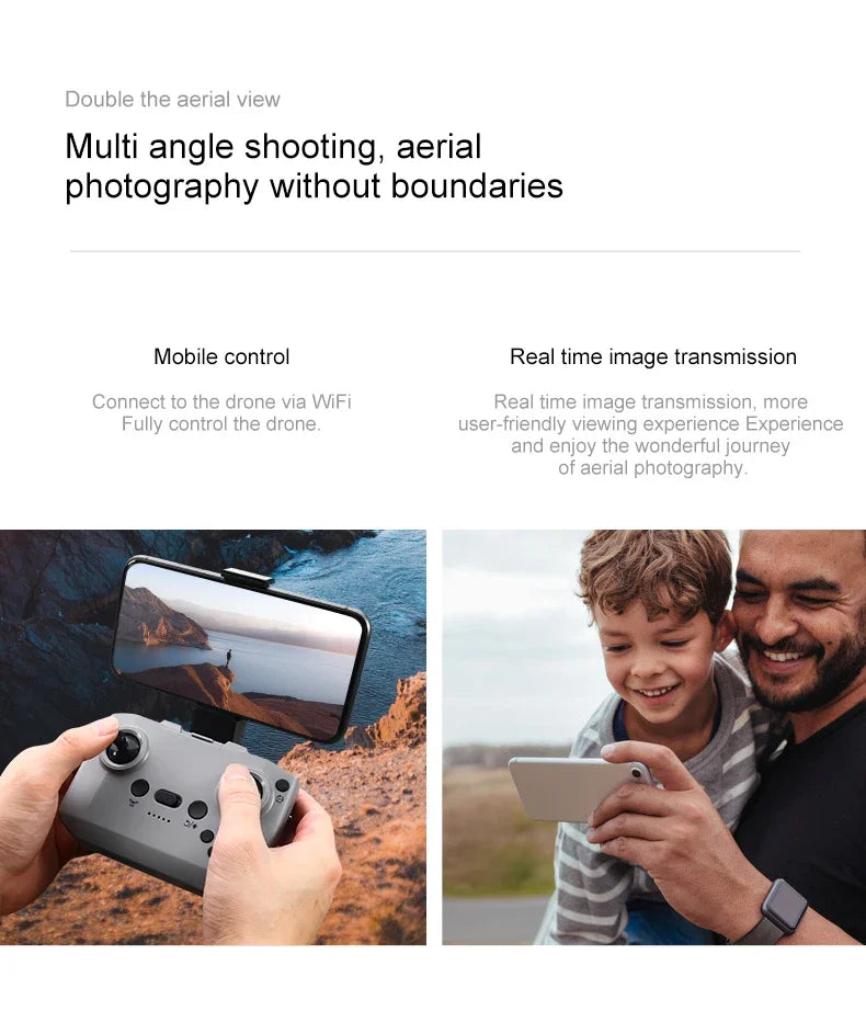 Drone GPS 8K HD professionnel — double caméra, évitement d'obstacles, moteur brushless, flux optique