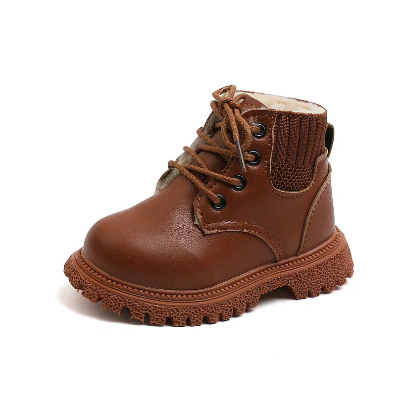 Bottes de Neige Enfant Imperméables — Cuir Fourré Unisexe Hiver