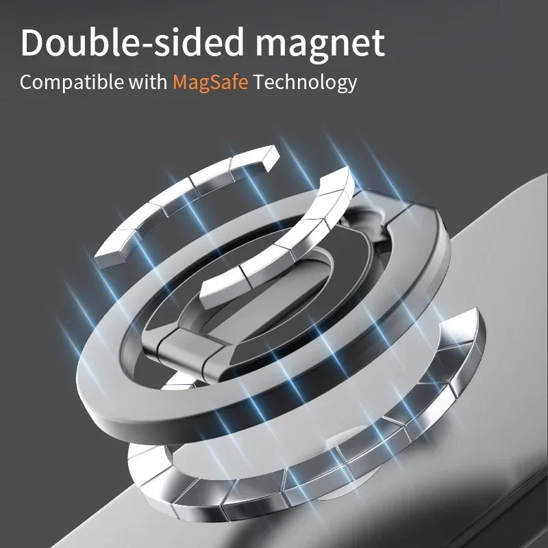 Soporte de anillo de teléfono magnético de doble cara MagSafe Soporte de teléfonos móviles plegable portátil Accesorios de teléfono Soporte de agarre