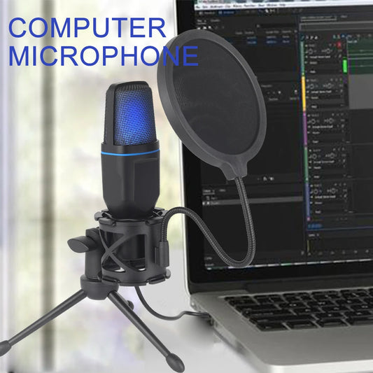 Microphone USB à condensateur RGB – Micro filaire pour gaming, podcast et streaming sur PC et laptop