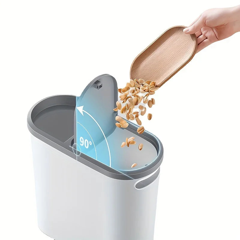 Cubo de basura de baño de 10 litros, cubo de basura creativo doméstico, cubo de basura tipo prensa con tapa, cubo de basura de cocina simple con papelera