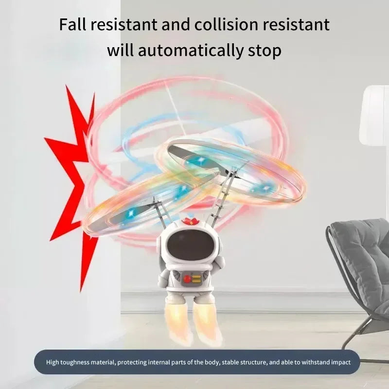 Flying Robot Drone with Lights for Kids, Hand-Controlled Mini Drone, Outdoor Toys, Gift
