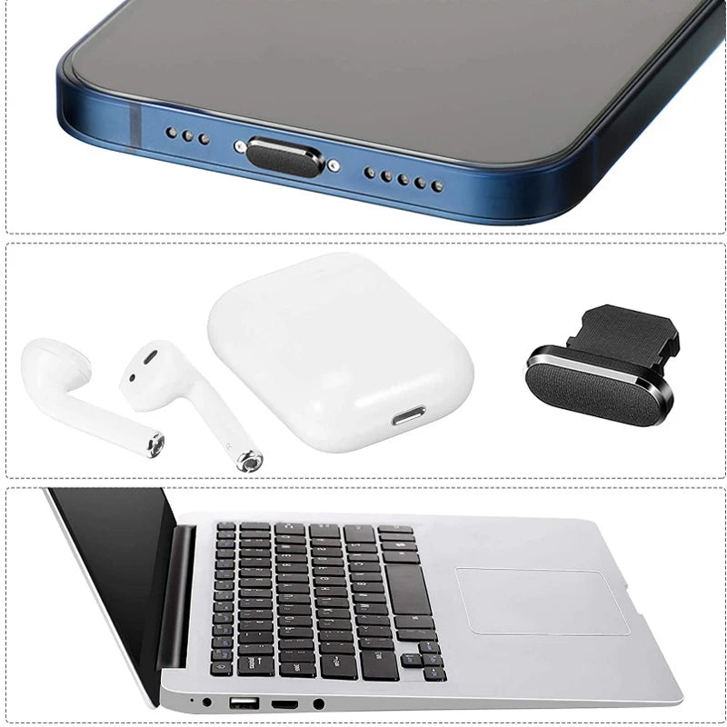 Kit de nettoyage anti-poussière pour port de chargement téléphone — brosse clavier ordinateur