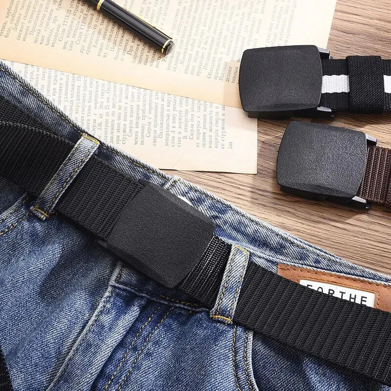 Ceinture Toile Nylon Sans Métal — Sport Extérieur Jeans Homme Femme