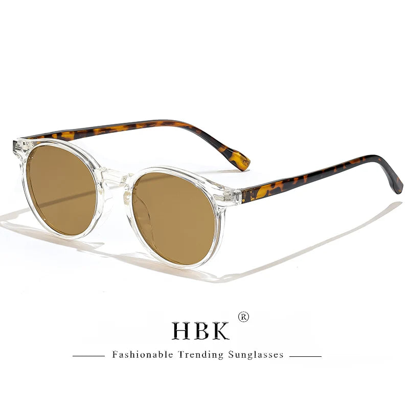HBK Gafas de sol polarizadas redondas para hombre, montura TR90 a la moda, gafas de sol deportivas para mujer, protección UV400, gafas de sol para hombre