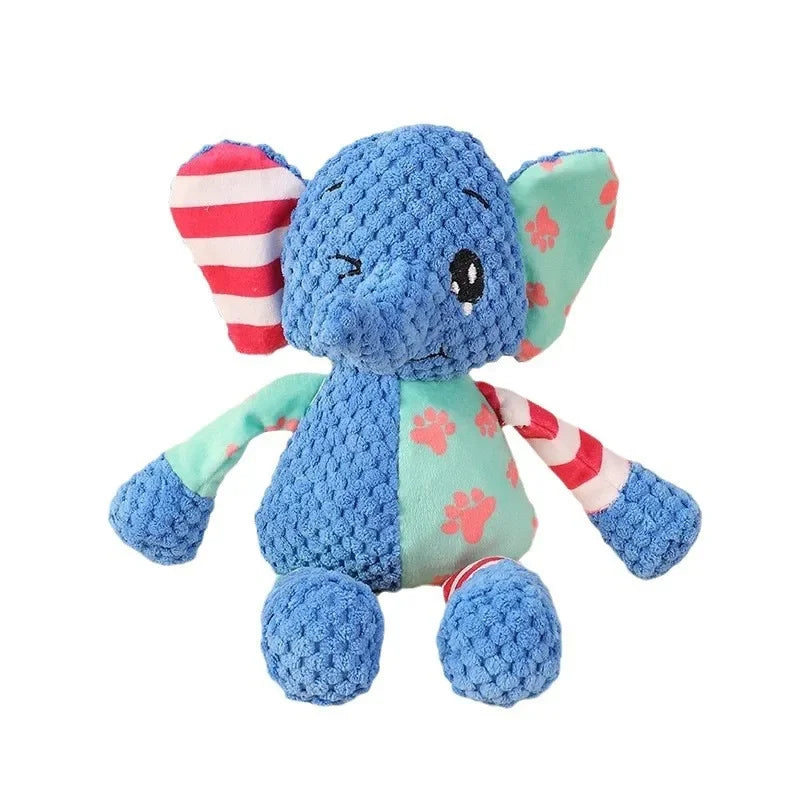 Jouet en peluche pour chien, mignon renard, éléphant, résistant aux morsures, interactif, grinçant, jouet à mâcher, nettoyage des dents de chien, poupée sonore, jouet à mâcher