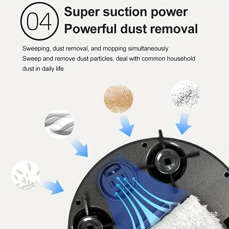 Nuevo robot aspirador inteligente 3 en 1 2026, 4000 Pa de succión, máquina de limpieza doméstica totalmente automática, carga USB, aspiradora inteligente